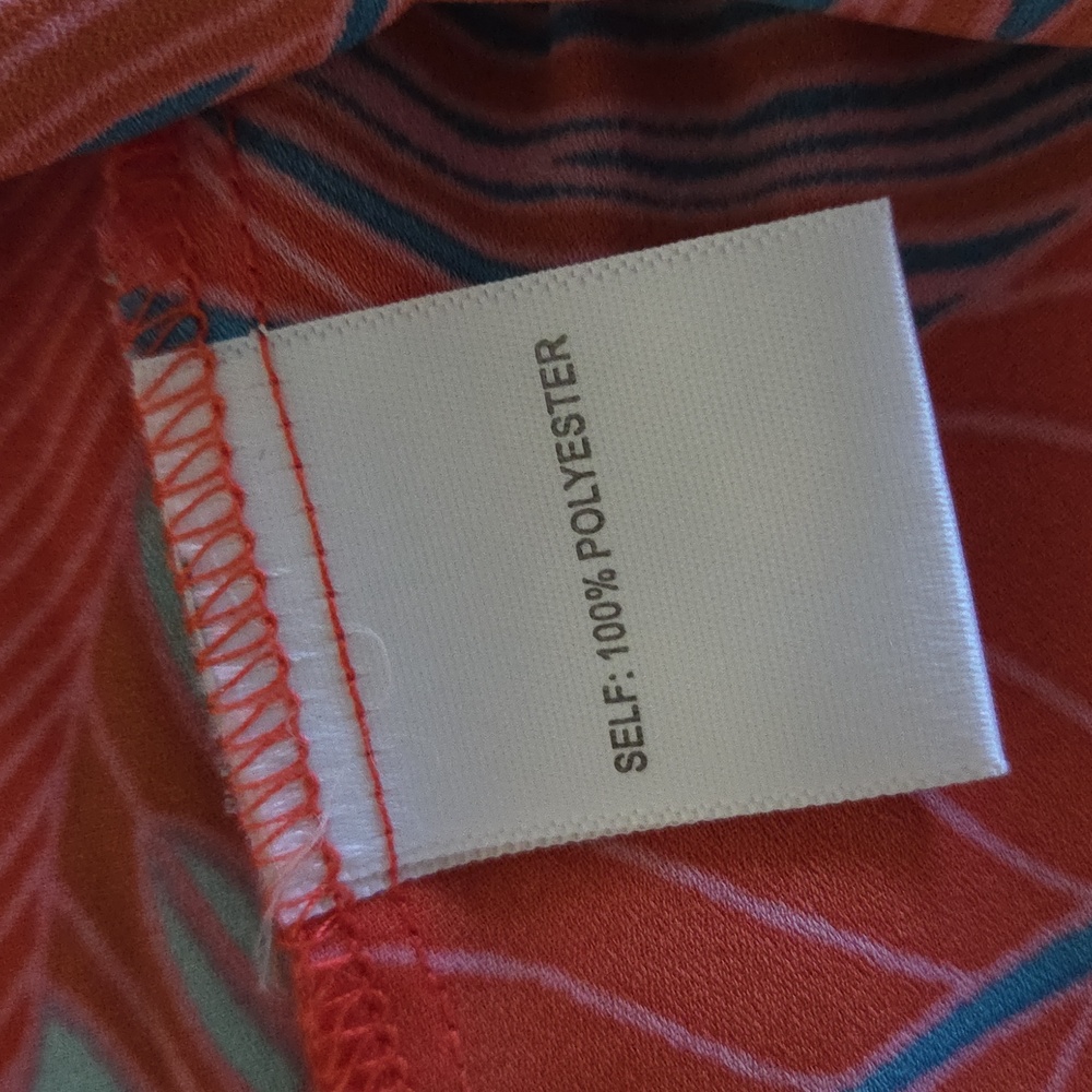 Rose & Olive Coral and Blue Leaf Print Blouse NEW - Picture 5 of 5